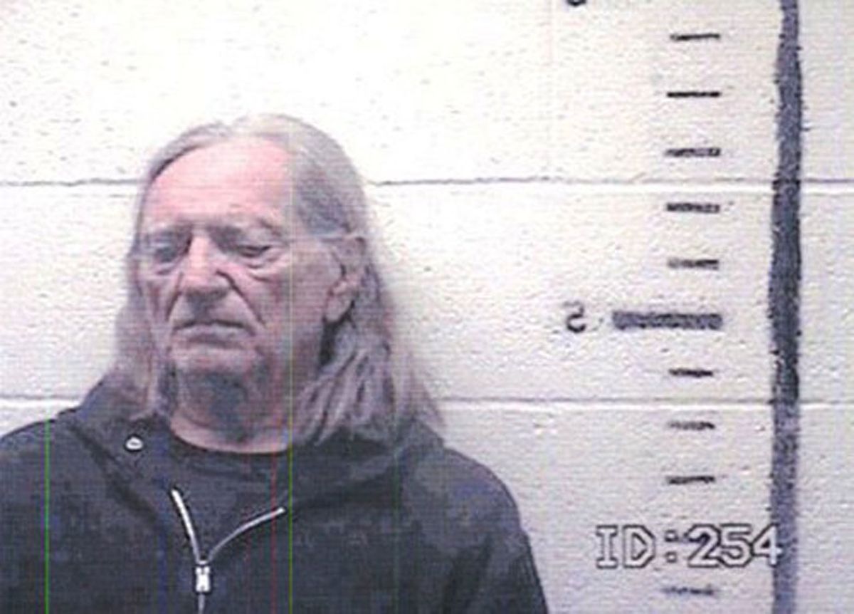 Willie Nelson. Arrested 2010 after A search of the bus produced over a pound of marijuana and just over three ounces of magic mushrooms.