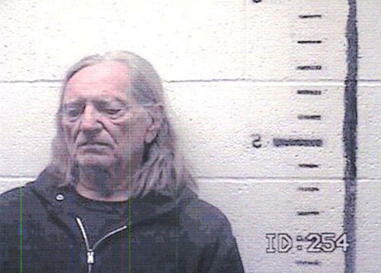 Willie Nelson. Arrested 2010 after A search of the bus produced over a pound of marijuana and just over three ounces of magic mushrooms.