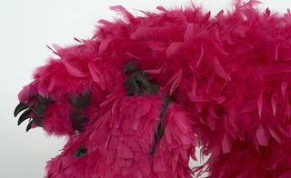Paola Pivi's colourfully feathered bears inhabit galerie perrotin