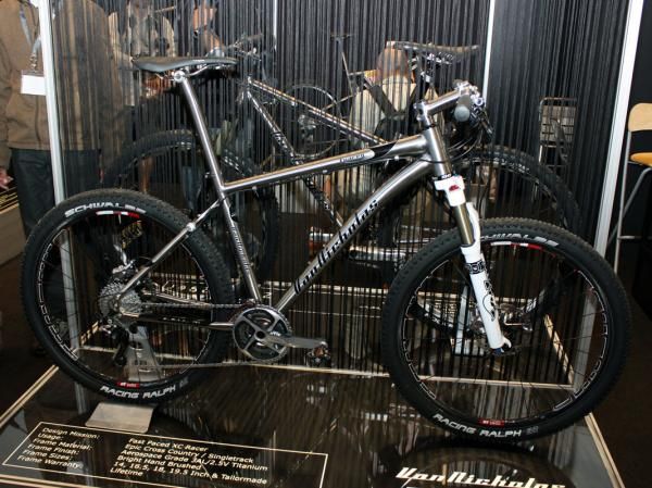 Van Nicholas's top-end Tuareg titanium hardtail gets a tapered head tube and a new seat stay yoke for 2011.