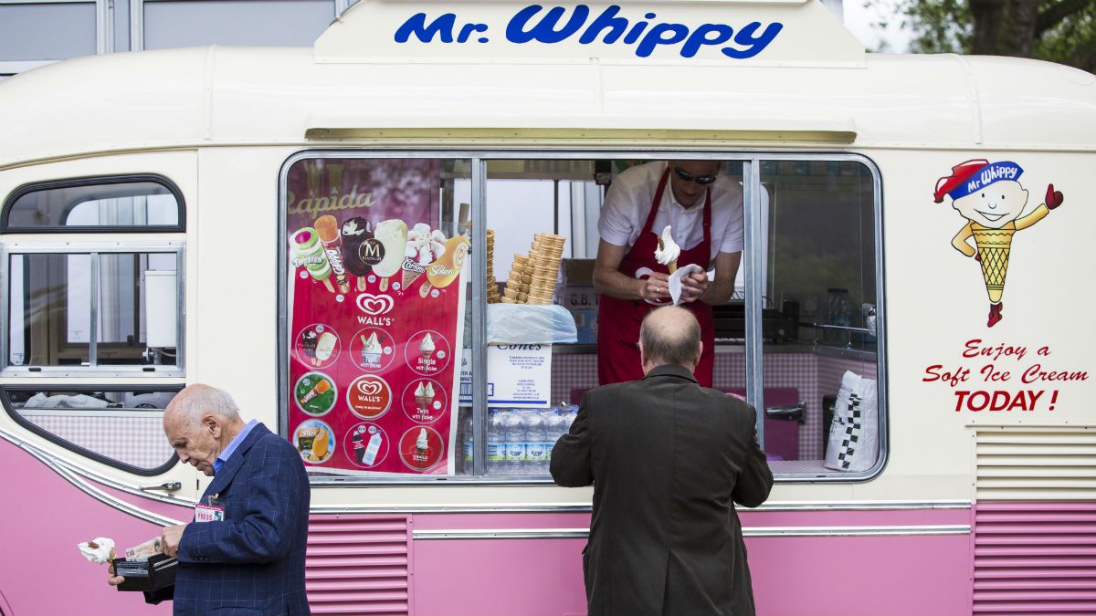 Early summer sunshine has visitors stopping off for an ice cream