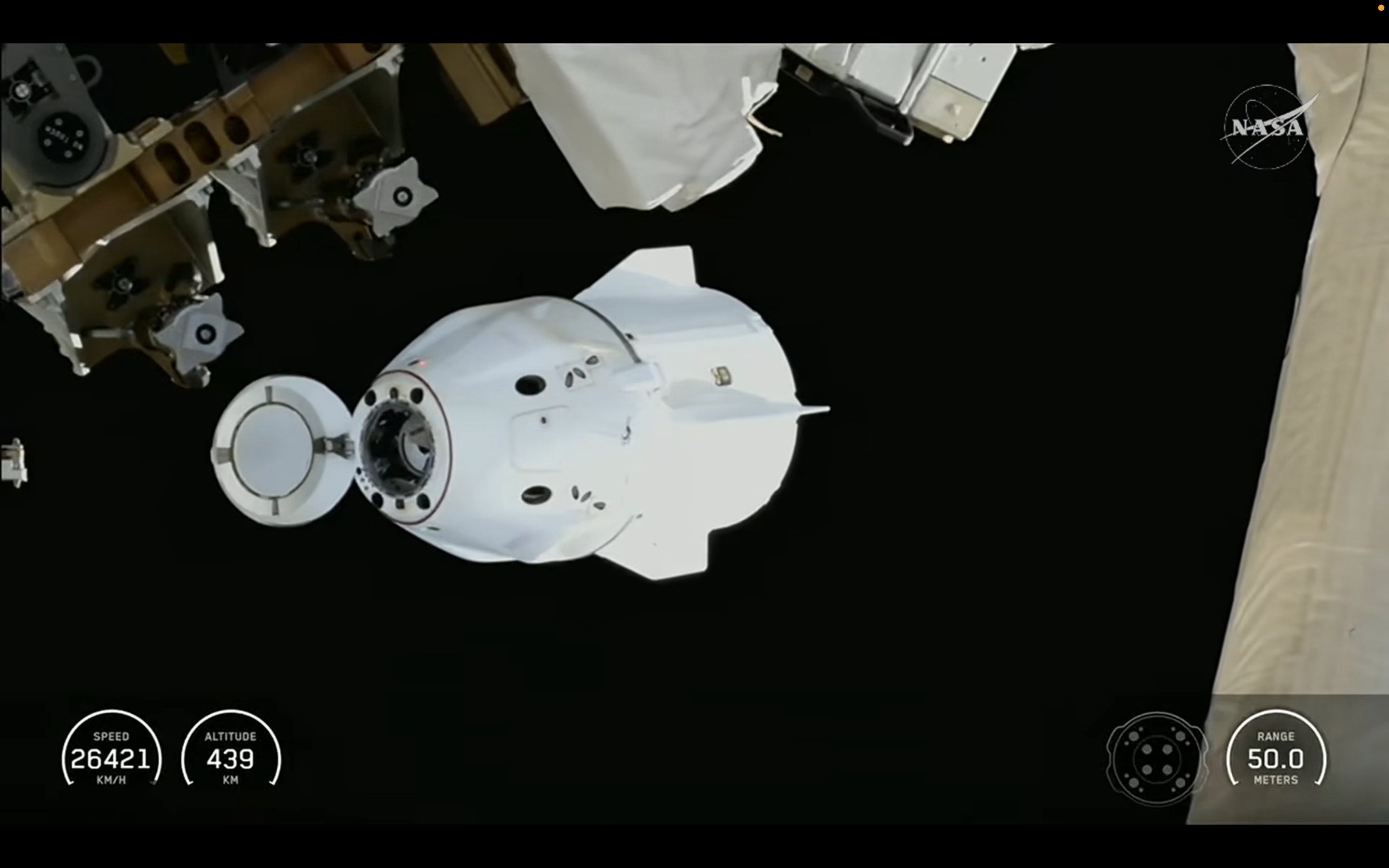 Crew-11's Crew Dragon capsule, named Endeavour, is seen shortly after undocking from the International Space Station on Jan. 14, 2026.
