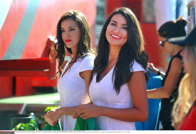 Podium hostesses ready for the jersey presentations