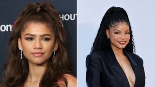 collage of Zendaya and Halle Bailey side by side