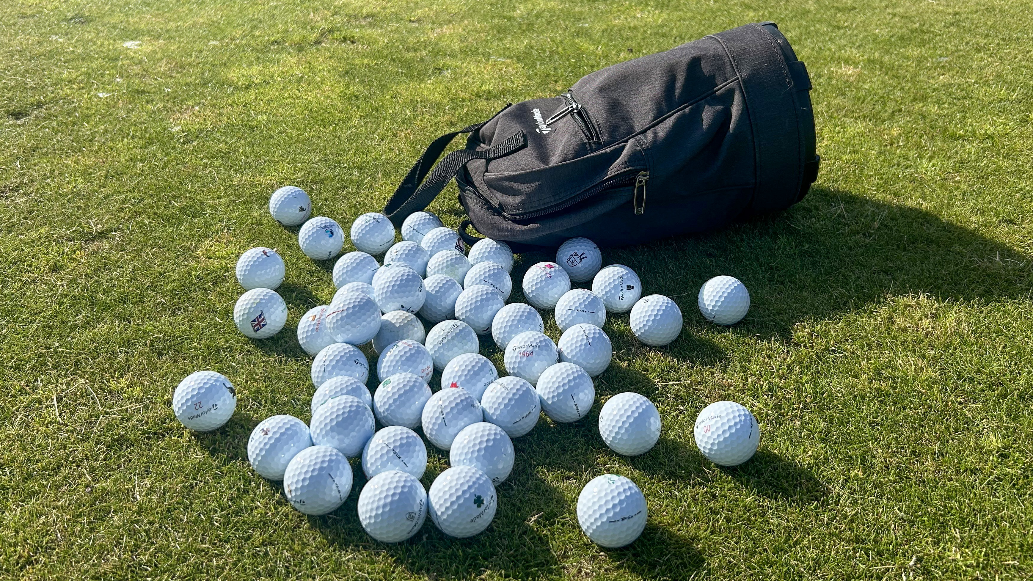 Photo of the TaylorMade TP5x golf balls used for testing