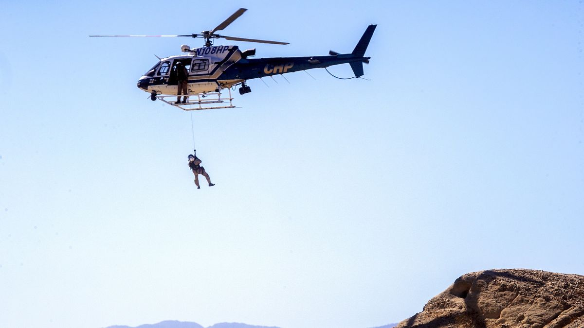 CHP helicopter and Cal Fire firefighters rescue hiker with traumatic injury in remote hiking area