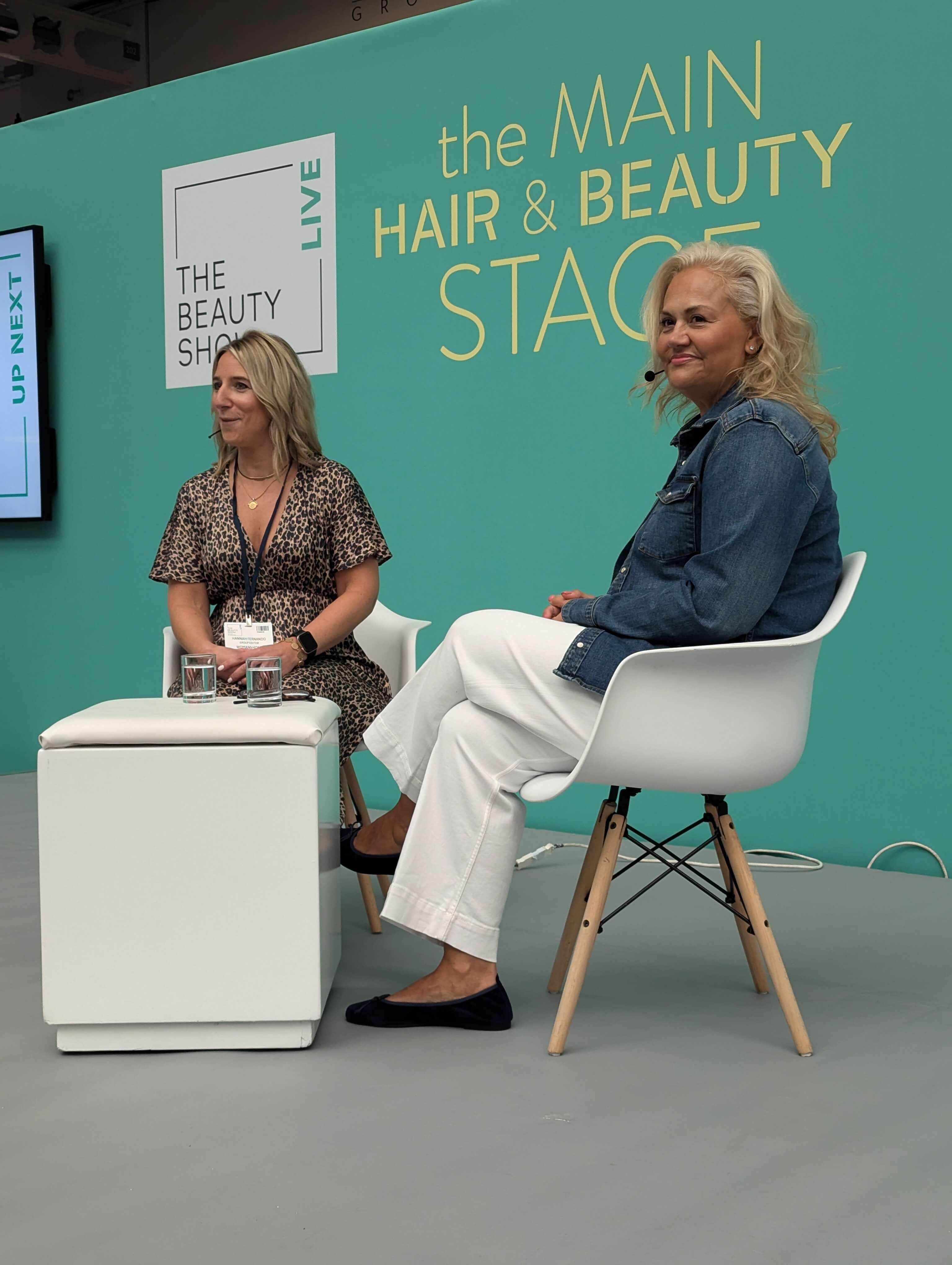  Caroline Hirons on stage at the beauty show 