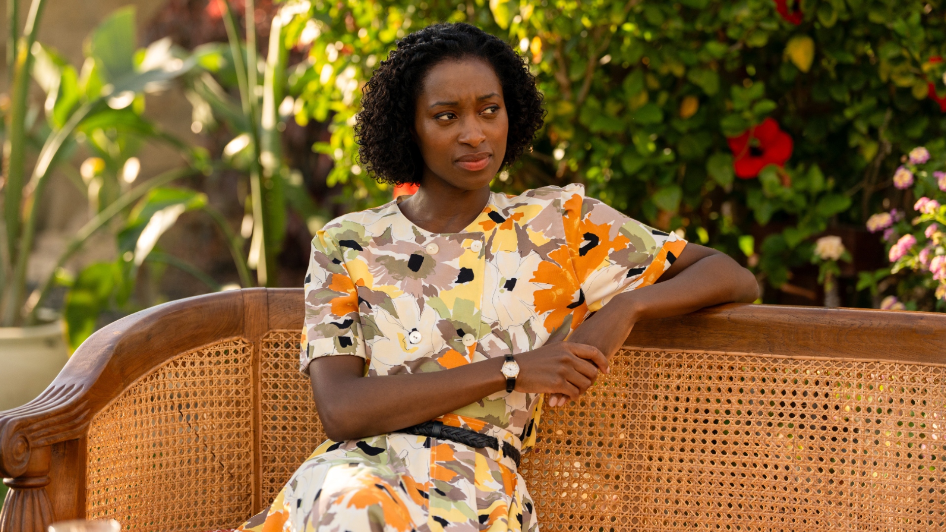 Kadene sits on a bench in The Gold season 2
