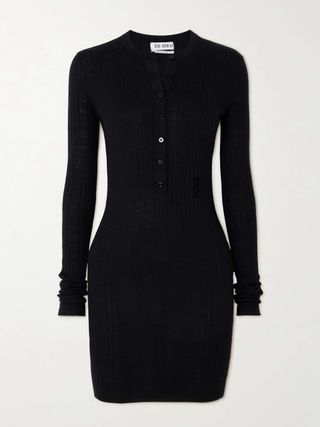 Ribbed-Knit Cashmere Mini Dress