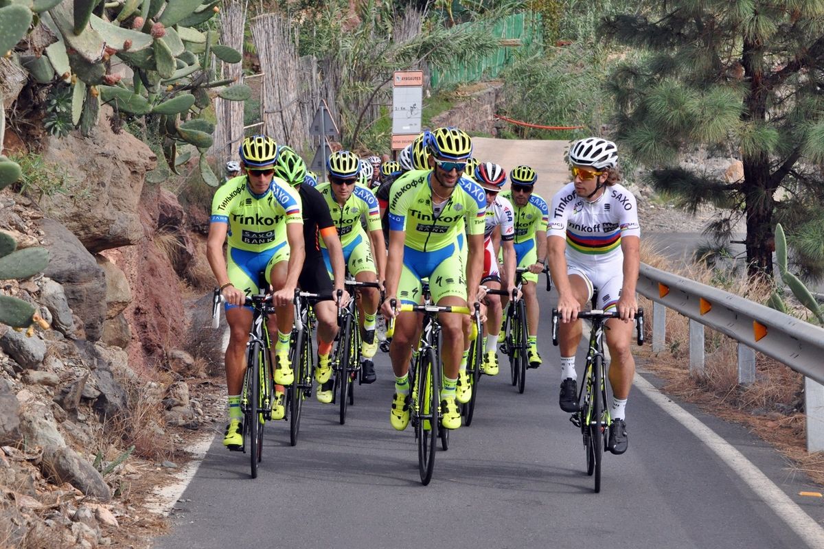 Peter Sagan and Daniele Bennati share a laugh
