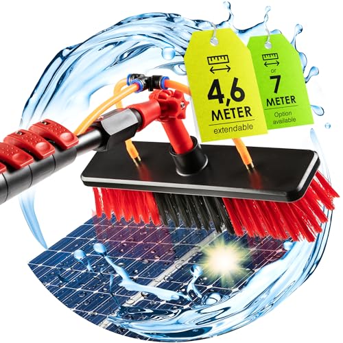 Boomding Window Cleaning Brush | 7 Meter Extendable Telescopic | Water Fed Window Cleaning Pole Aluminium | Cleaner for Solar Panels | Cleaning Equipment
