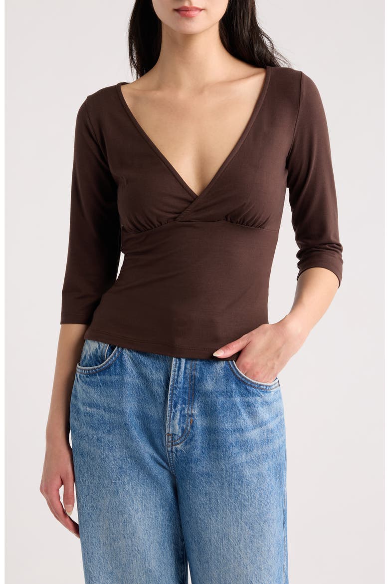 Aylani Surplice Neck Knit Top
