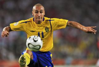 Henrik Larsson in action for Sweden at the 2006 World Cup.
