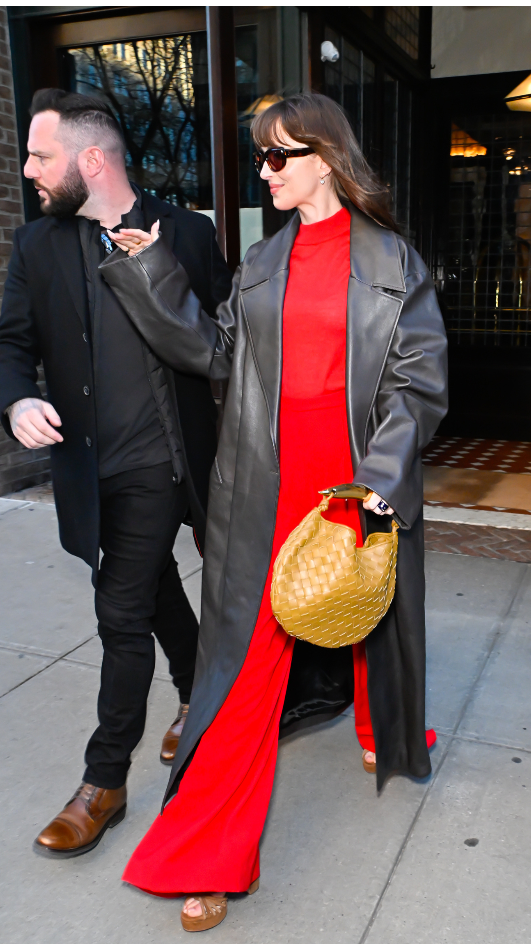 Dakota Johnson wearing red