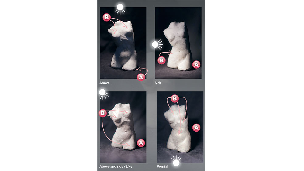Images from an anatomy drawing tutorial