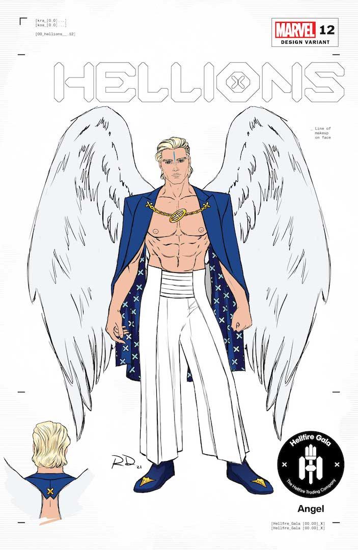 Hellfire Gala outfit designs by Russell Dauterman