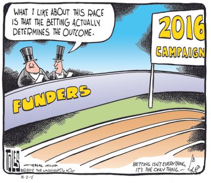 Political cartoon Campaign Funding 2016