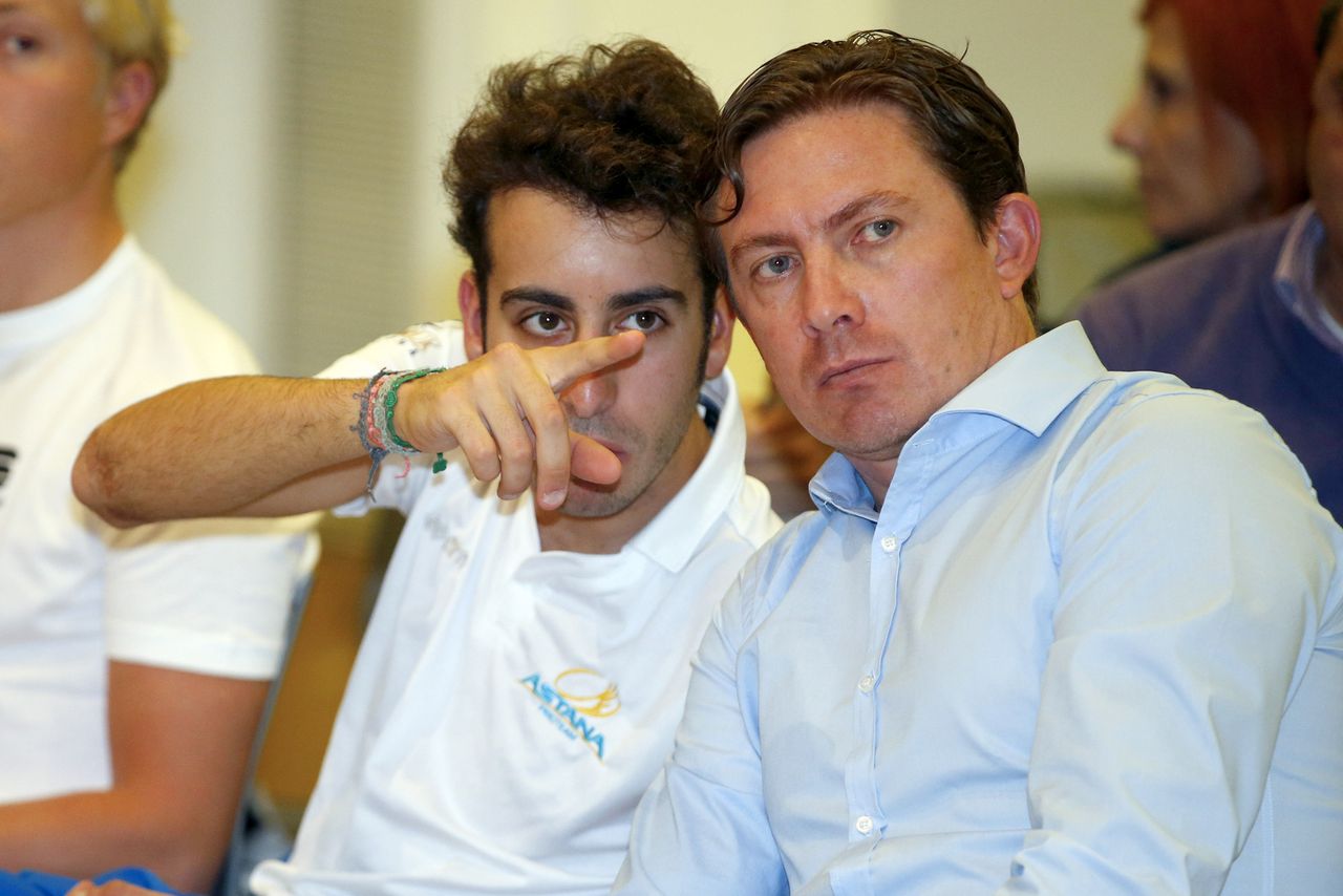 Fabio Aru and DS Dimitriy Fofonov