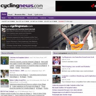 New Cyclingnews.com homepage