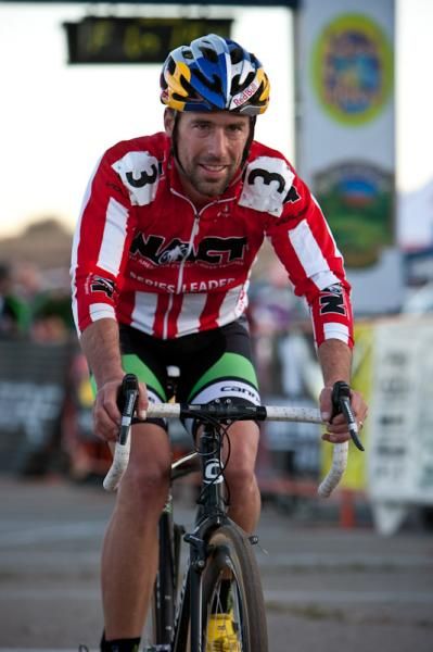 Tim Johnson (Cannondale-Cyclocrossworld.com) is satisfied as he crosses the line.