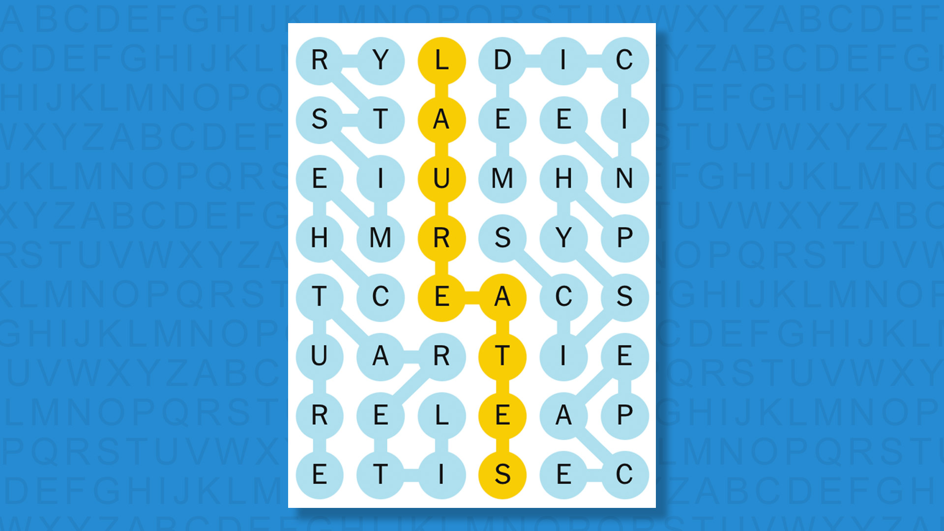 Ответы NYT Strands для игры 647 на синем фоне