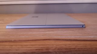 A Microsoft Surface Pro 7 Plus as viewed from the side
