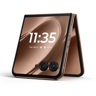 The Motorola Razr Plus 2024 in Mocha Mousse