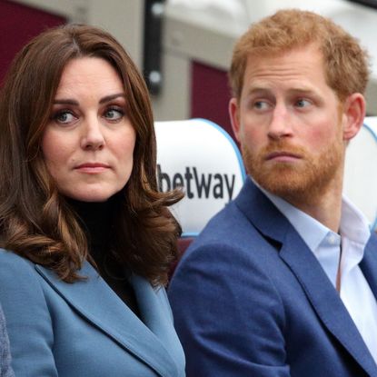 Prince Harry with Prince William and Kate Middleton in 2017