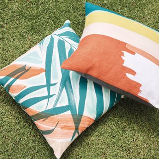 cushion with grass on outdoor