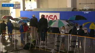 Onlookers awaiting SpaceX's Crew-3 astronauts.