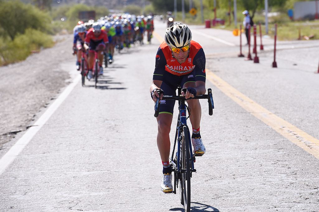 Vincenzo Nibali (Bahrain-Merida) makes a move