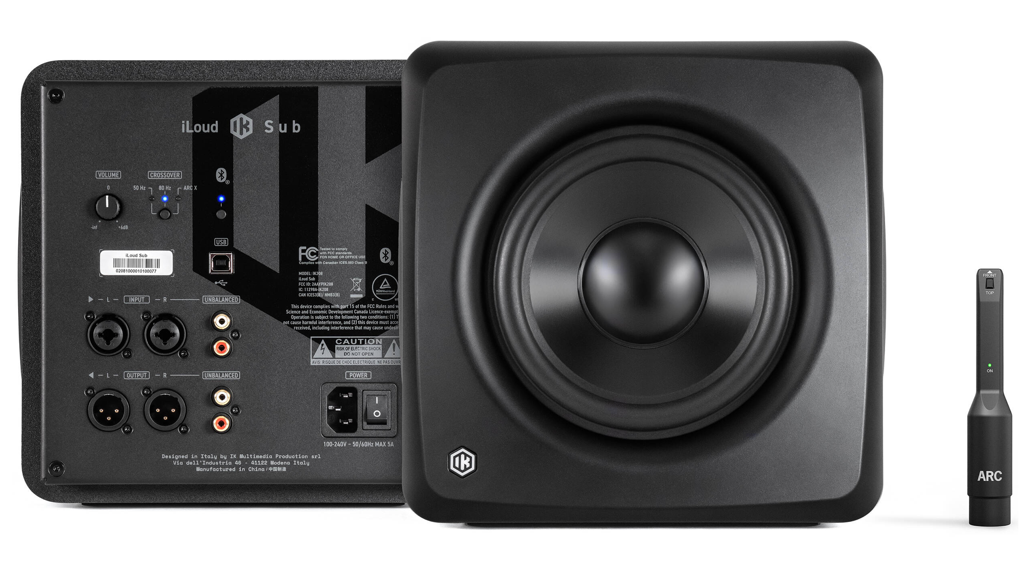 Promotional images of the iLoud Sub subwoofer