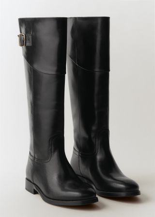 Buckles Leather Boots