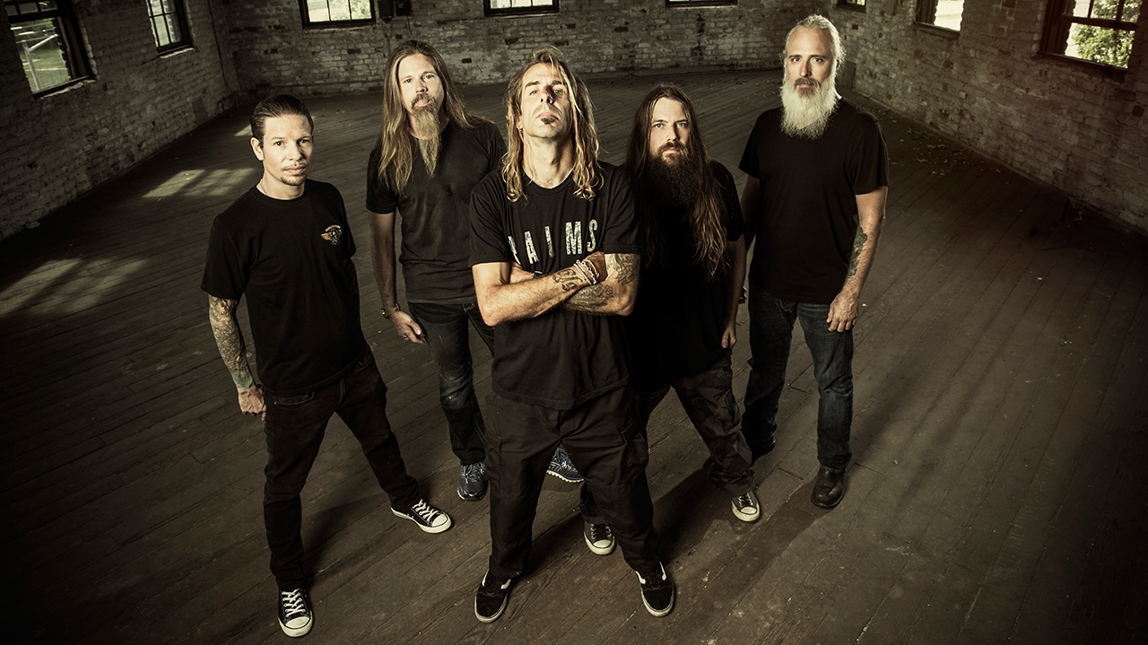 A press shot of Lamb Of God taken in 2016