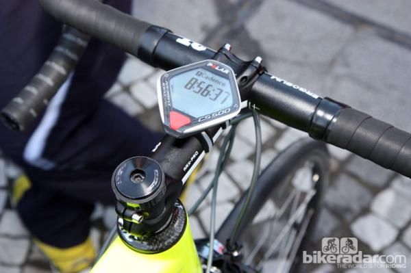 Rarely seen Polar CS500 computers on the bikes of Farnese Vini-Selle Italia.