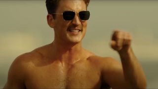 Miles Teller shirtless in Top Gun: Maverick
