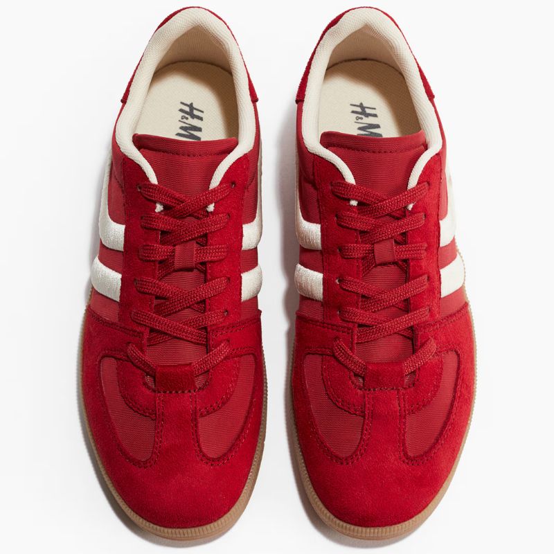 H&amp;amp;M red trainers cut out 