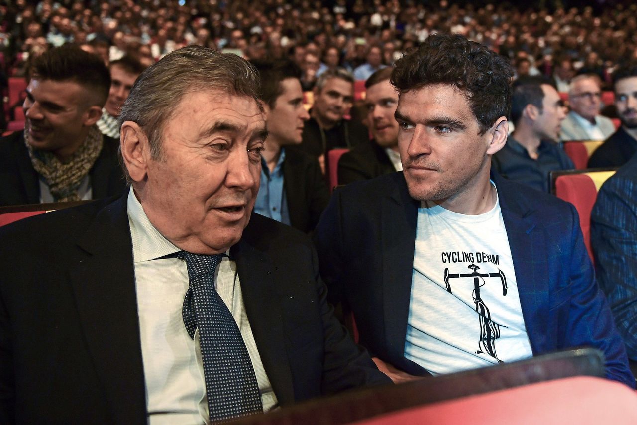 Fellow Belgians Eddy Merckx and Greg Van Avermaet