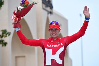 Alexander Kristoff atop the podium in Oman