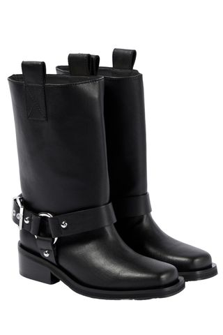 Faux Leather Biker Boots