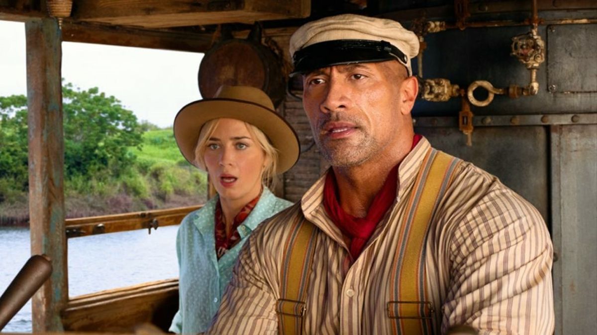 Emily Blunt and Dwayne Johnson in Jungle Cruise