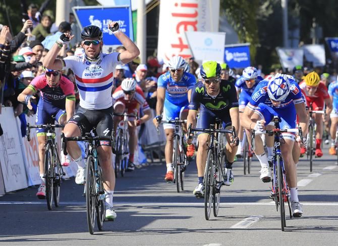 Mark Cavendish (Omega Pharma-Quickstep) wins the final stage in Portugal