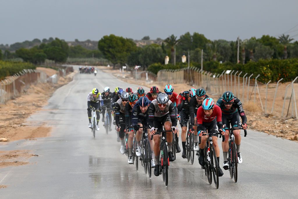It rained hard at the 2023 Vuelta Ciclista Murcia