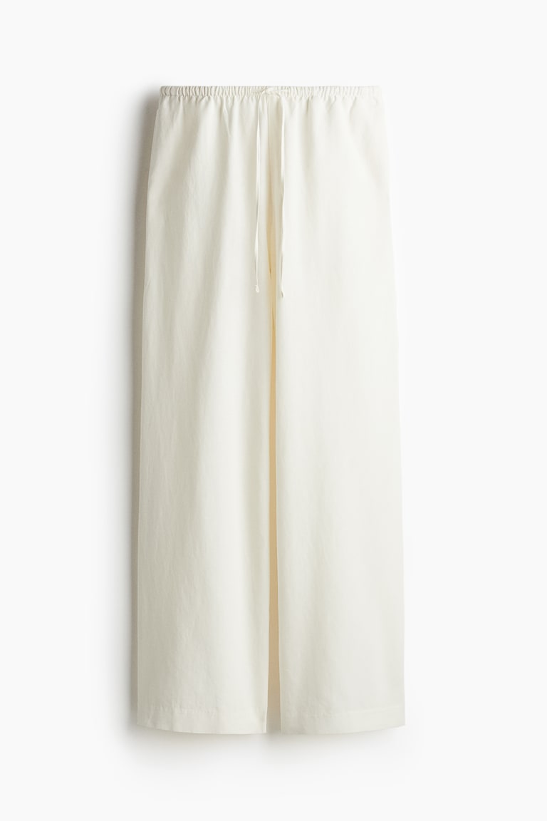 Straight Linen-Blend Trousers