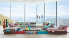 mah jong sofa by missoni in a living room