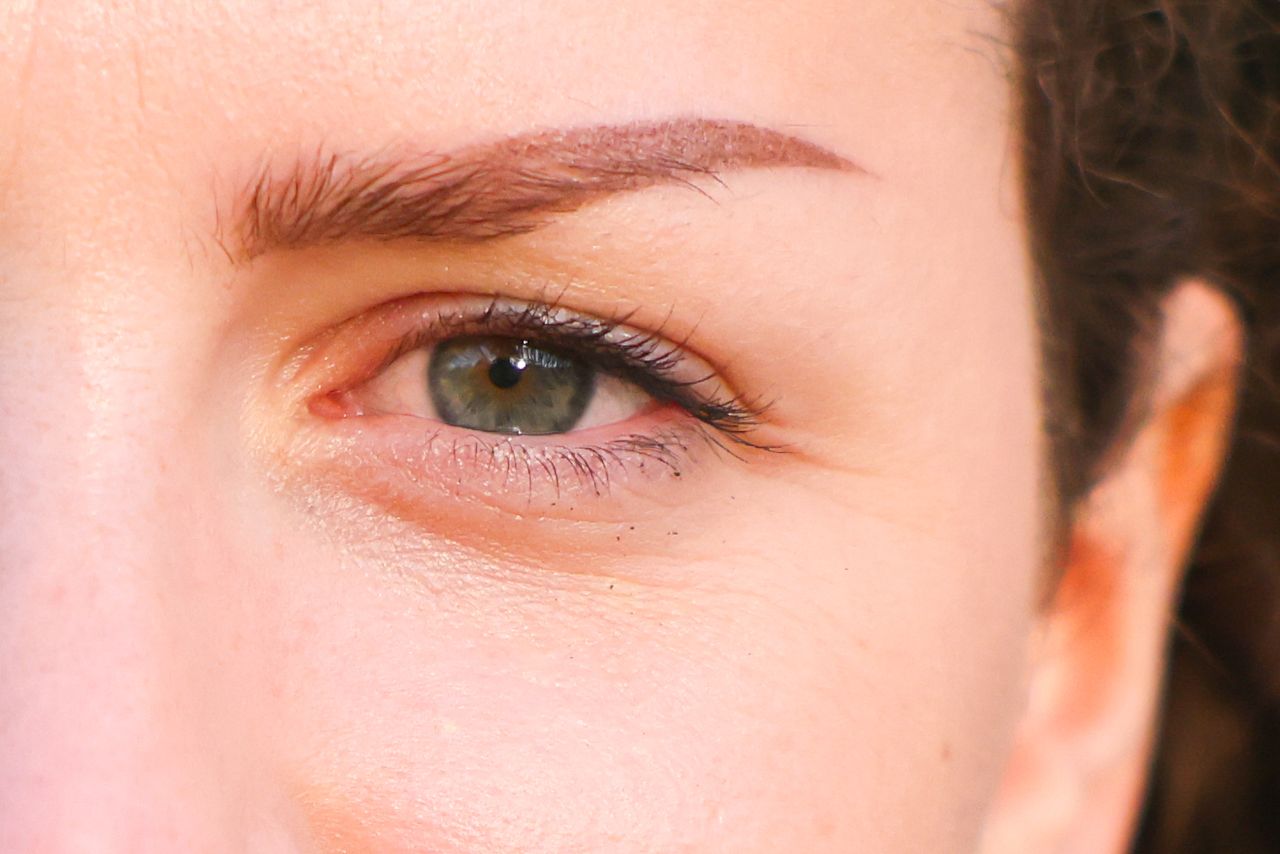 A photo of a woman's eye taken on a Canon EOS R5 Mark II camera.