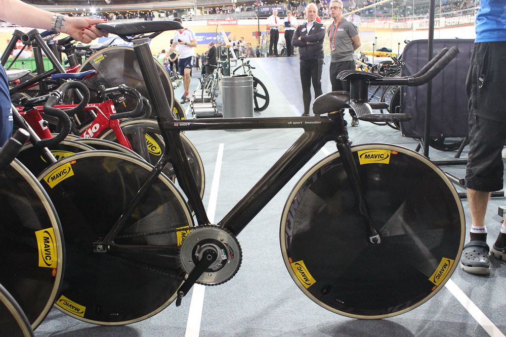 Bradley Wiggins' UK Sport Innovation team pursuit bike.