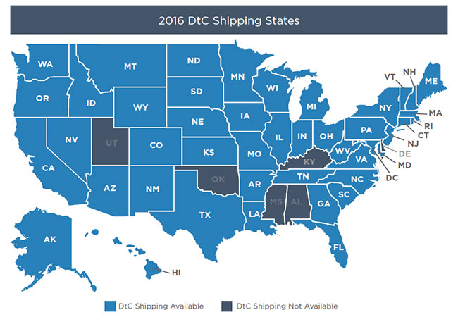 us states, direct wine sales
