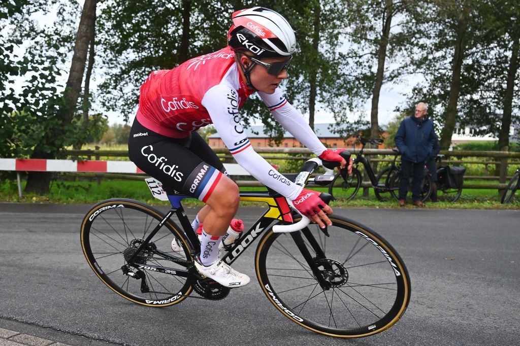 EDE NETHERLANDS OCTOBER 11 Victoire Berteau of France and Cofidis Women Team competes during the 26th Simac Ladies Tour 2024 Stage 4 a 1182km stage from Ede to Ede UCIWWT on October 11 2024 in Ede Netherlands Photo by Luc ClaessenGetty Images