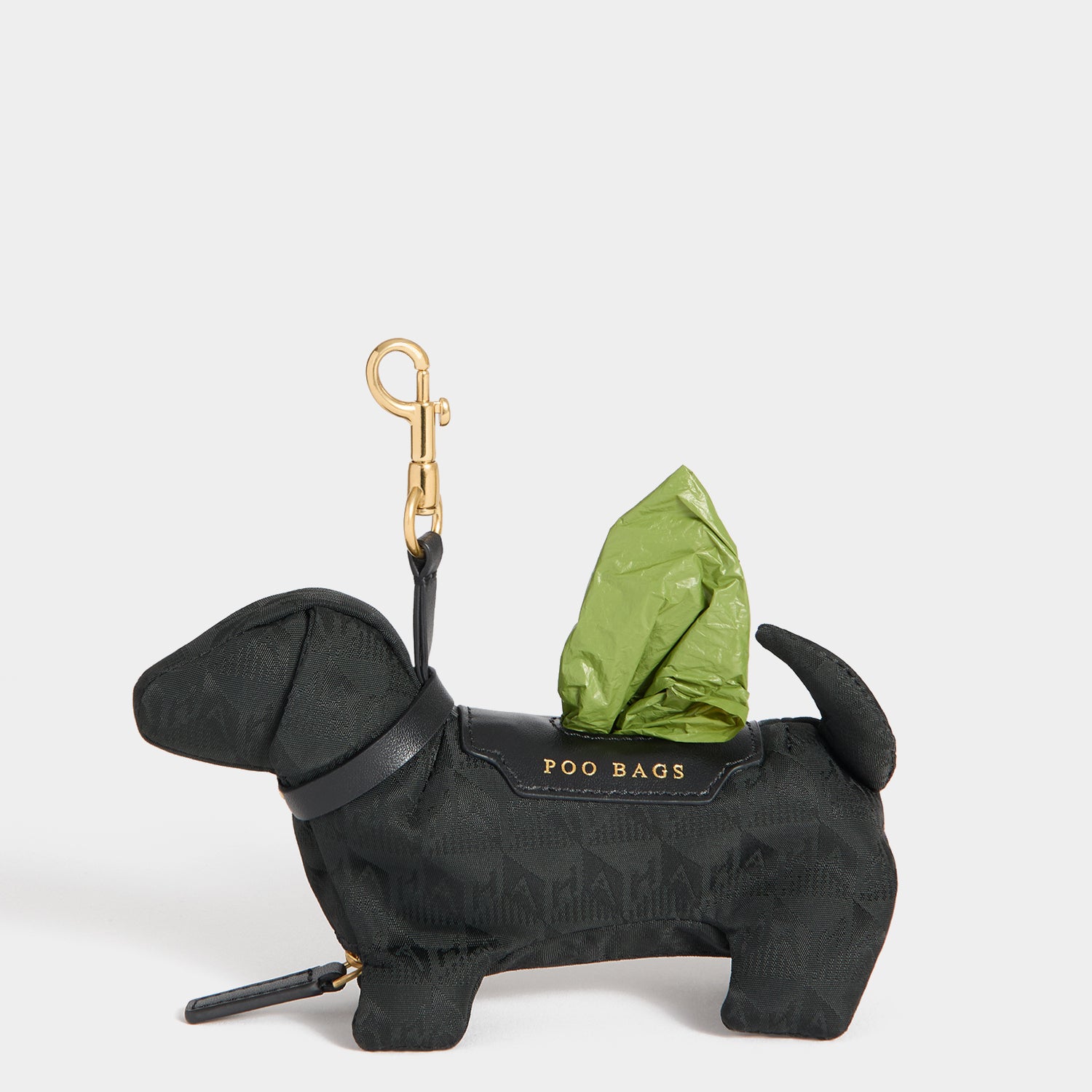 Logo Dog Poo Bag Charm | Recycled Nylon in Black